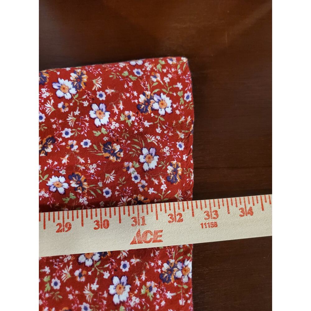 Vtg 90s Y2K Justify Floral Smocked Button Dress Junior Sz L Red Cottage Pockets - Picture 12 of 12